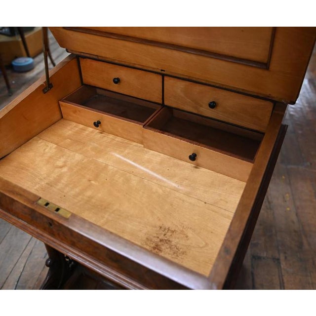 Victorian Davenport Desk in Burr Walnut, 1840 For Sale - Image 5 of 7