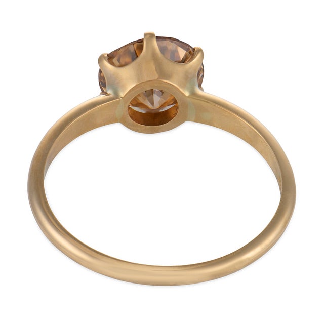 Vintage Gia 2.40 Carat 14k Yellow Gold Engagement Ring, Size 8 For Sale In Los Angeles - Image 6 of 6