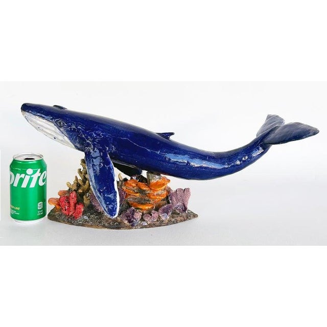Contemporary Unique Hand-Made Sculptural Glazed Ceramic Humpback Whale by Rexx Fischer For Sale - Image 3 of 10