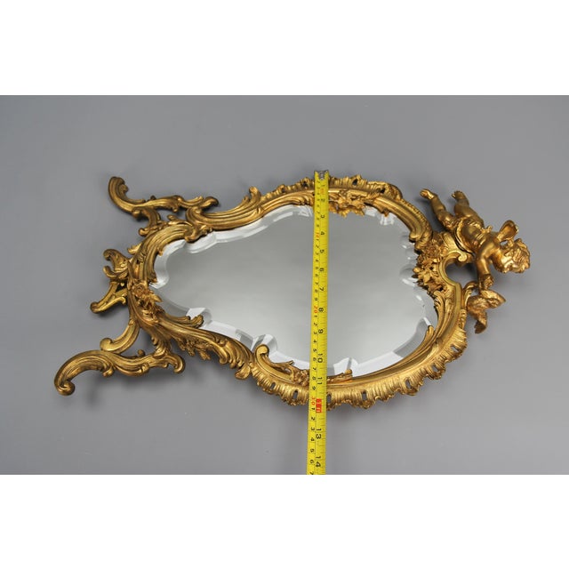 Rococo French Gilt Bronze Desktop Mirror with Cherub and Bird, 1890s For Sale - Image 18 of 18