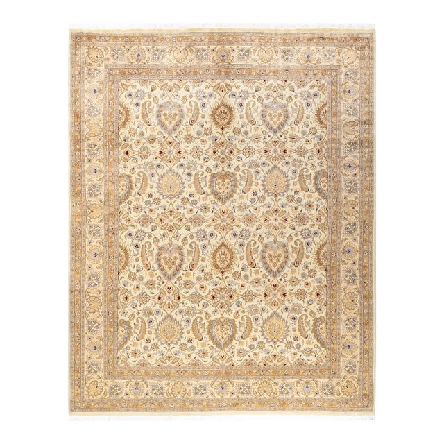 Ivory Mogul, One-of-a-Kind Hand-Knotted Area Rug in Ivory, 8' 4" x 10' 4" For Sale - Image 8 of 8