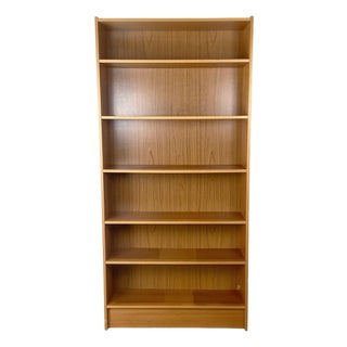 Scandinavian Modern Style Teak Bookcase With Open Display Shelving For Sale