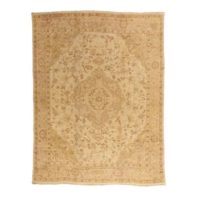 Antique Turkish Oushak Rug with Modern Style - 10'04 x 13'10 For Sale