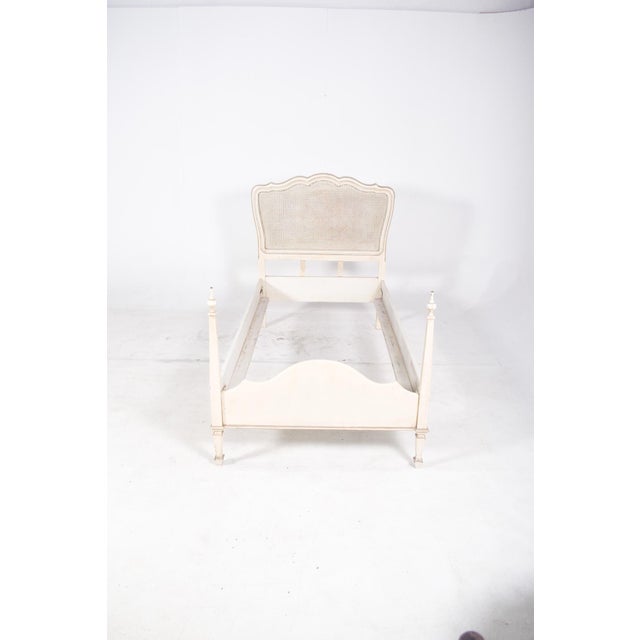 Vintage French White Painted Single Bed, 1920 For Sale - Image 3 of 11