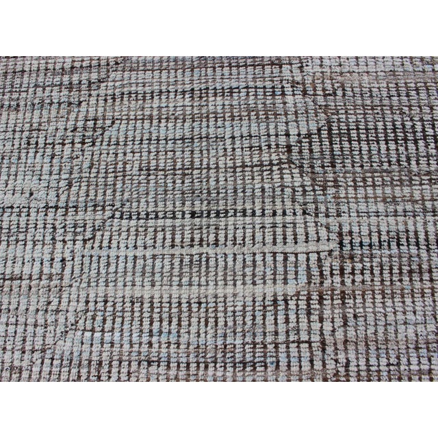 Modern Afghanistan Rug in Neutral Tones With Subdued Design For Sale - Image 10 of 12