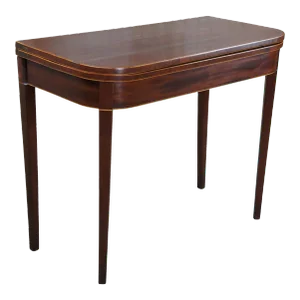 Late 19th Century Antique Georgian Mahogany Inlaid Flip Top Gateleg Game Card Table