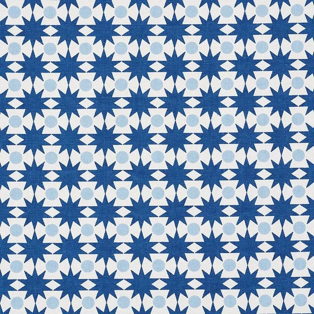 Sample - Schumacher X Studio Bon Cosmos Fabric in Blue For Sale