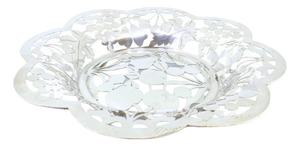 Fruit-Shaped Silver Fruit Bowl with Openwork Feet