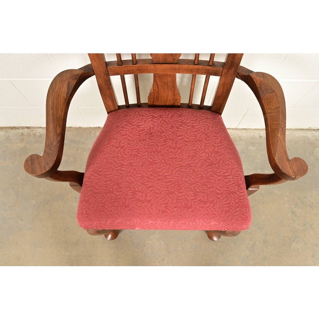 Brown Baker Furniture Style Queen Anne Solid Walnut Armchair, Circa 1960s For Sale - Image 8 of 11