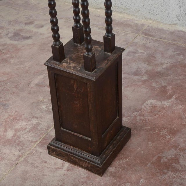 Dark Wood Turned Entrance Plant Stand For Sale - Image 10 of 16