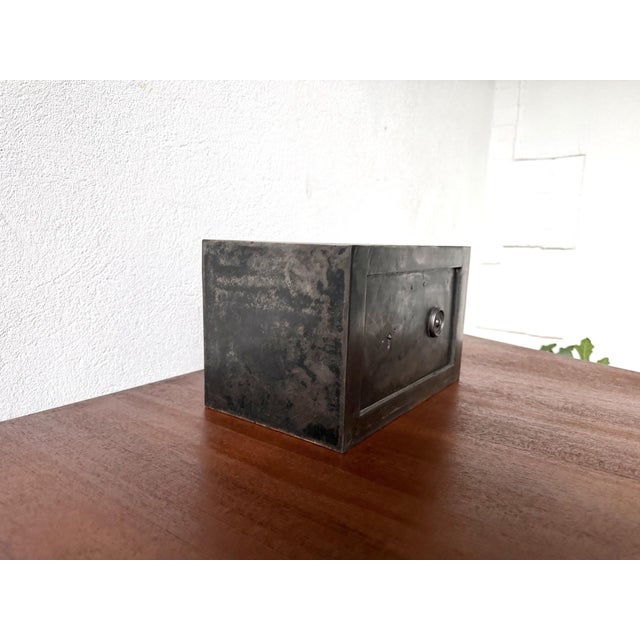 Industrial Small Antique Steel Safe, 1900s For Sale - Image 3 of 18
