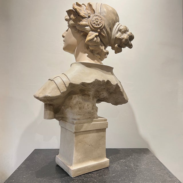 After H L Blasche, Bust of Sappho, 1920, Plaster For Sale - Image 4 of 12