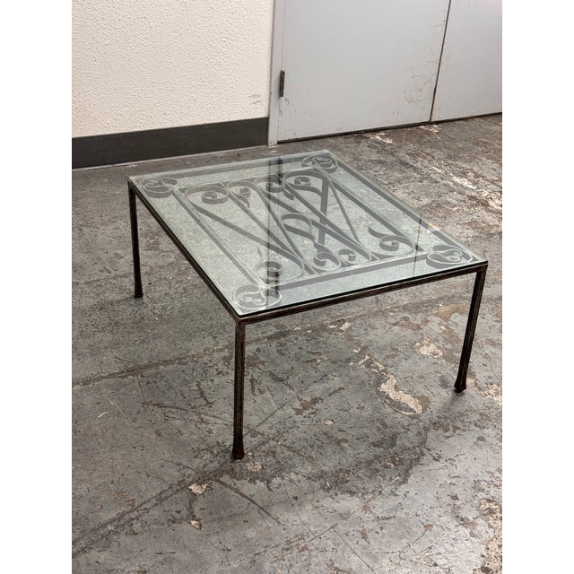 19th Century French Gate + Glass Custom Coffee Table For Sale - Image 11 of 12