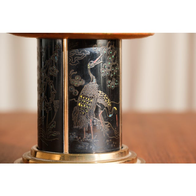 Vintage Brass Pagoda-Shaped Cigarette Dispenser With Chinoiserie Detail For Sale - Image 11 of 13