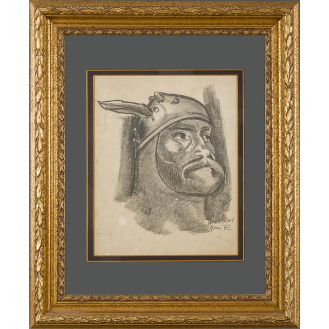 Modern Assen Peikov Signed Dated and Located Drawing Portrait For Sale - Image 3 of 8