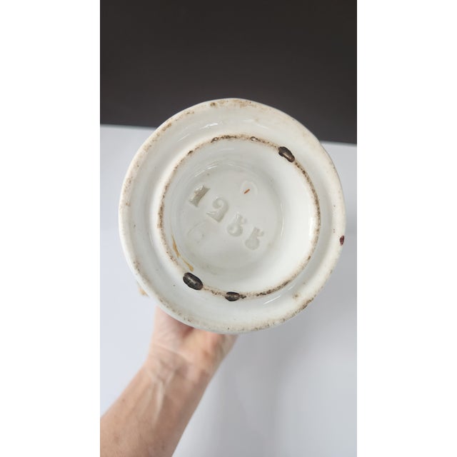 Antique Bohemian Pink Portrait Porcelain Vase With Gilt Handles, Circa 1900 For Sale - Image 9 of 17