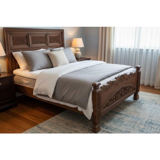 Vintage Double Bed, Swat-Tal, Pakistan For Sale - Image 14 of 17