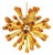 Murano Glass Sputnik Light with Gold Frame and Amber Air Drops by Simoeng For Sale