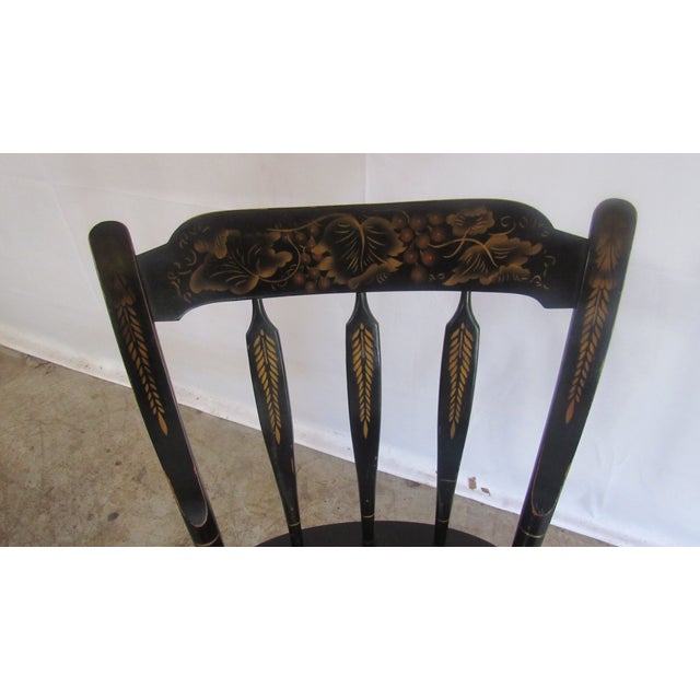 Farmhouse 1980s Hitchcock Black Signed Farmhouse Chair For Sale - Image 3 of 6