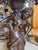 Late 20th Century Tiffany Style Figural Lady Stained Floral Table Lamp For Sale - Image 13 of 13
