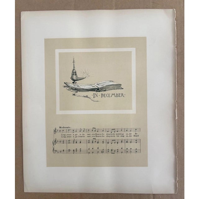 Up for sale is this charming antique print from a book of lullabies published by L. Prang in1888 - one lullaby for each...