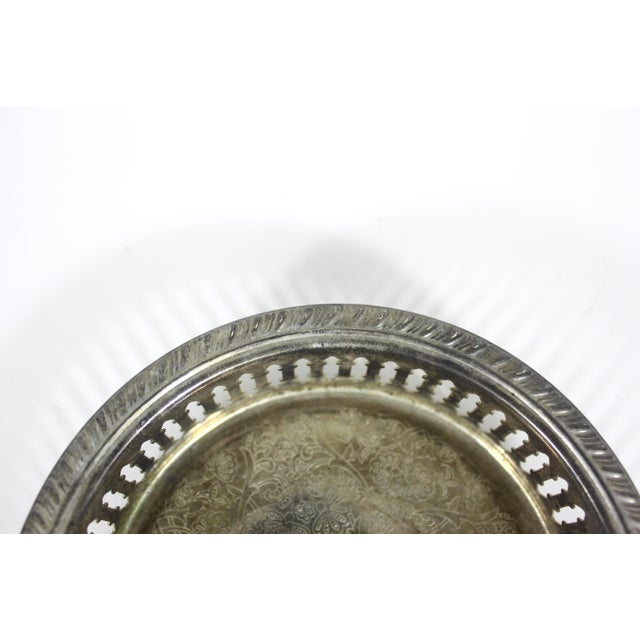 Metal Vintage Silver Plated Wine Coaster For Sale - Image 7 of 7