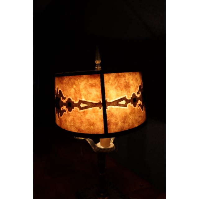 Early 20th Century Art Deco Three-Light Table Lamp With Mica Shade For Sale In Philadelphia - Image 6 of 17