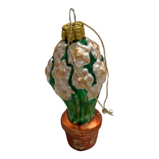 Vintage Flower Glass Topiary Christmas Ornament For Sale
