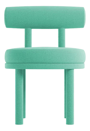 Collector Moca Chair in Boucle Teal by Studio Rig