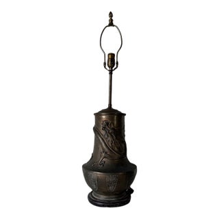 19th Century Japanese Meiji Period Bronze Dragon Table Lamp For Sale