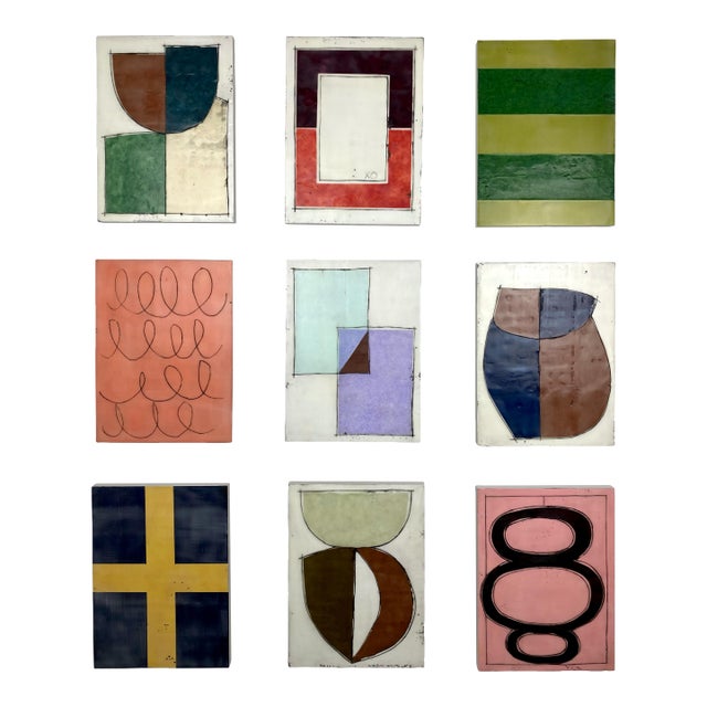 Encaustic Collage Installation by Gina Cochran - "A Long Walk to Nashville" - 9 Panels For Sale