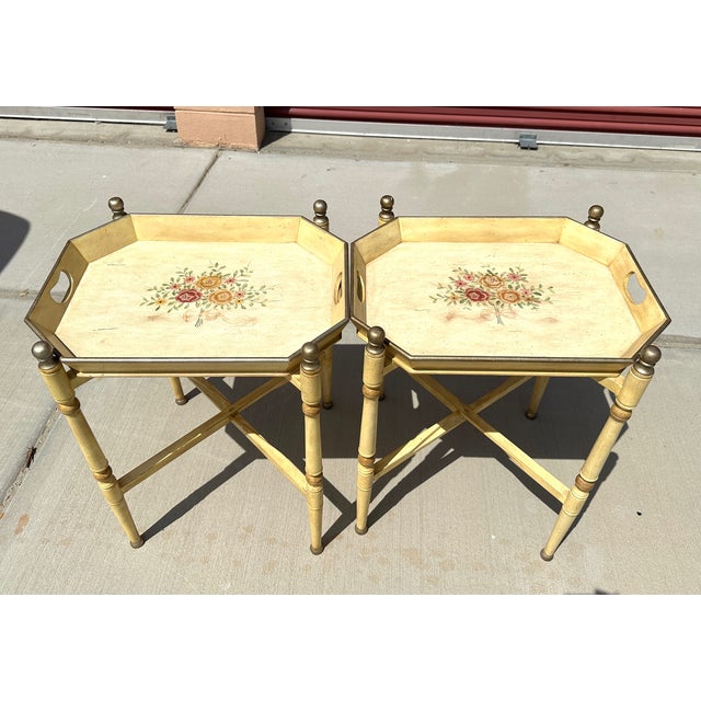 Saffron Vintage French Provincial 2-Tier Bar Cart For Sale - Image 8 of 10