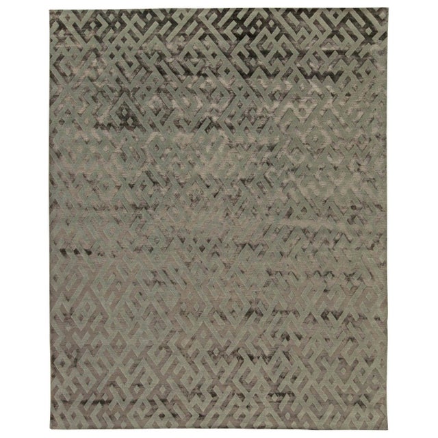Abstract Geometric Modern Silk Tibetan Rug by Doris Leslie Blau For Sale
