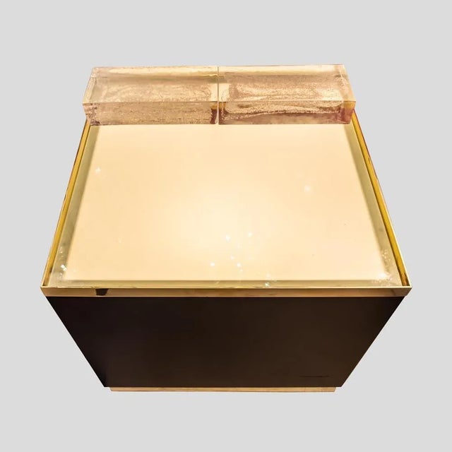 Black Mid-Century Italian Illuminating Coffee Table For Sale - Image 8 of 11