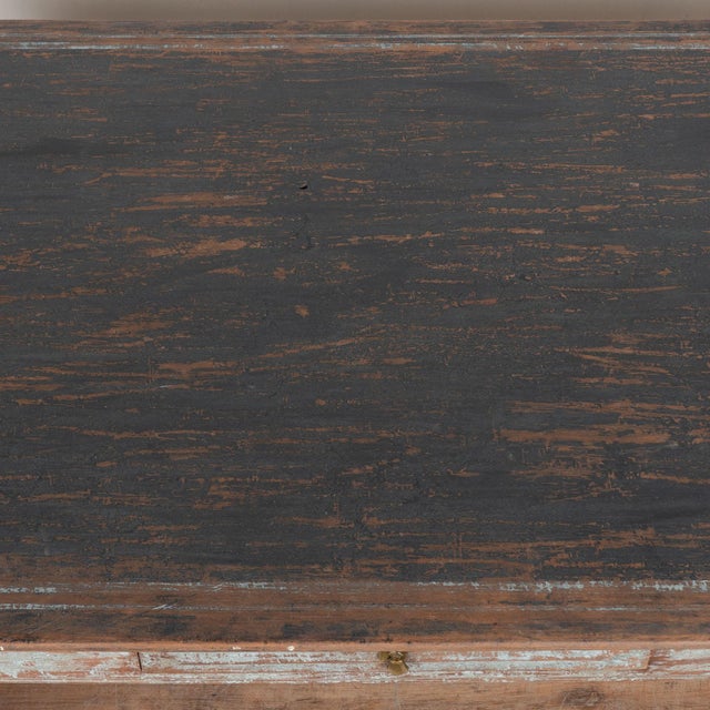 Wood 19th Century Danish Blue and Black Baroque Writing Table Console For Sale - Image 7 of 18