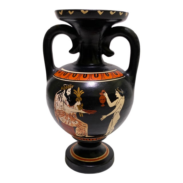 Mid 20th Century Greek Pottery Urn Depicting "The Assembly of the Gods to the Mountain Olympus" For Sale