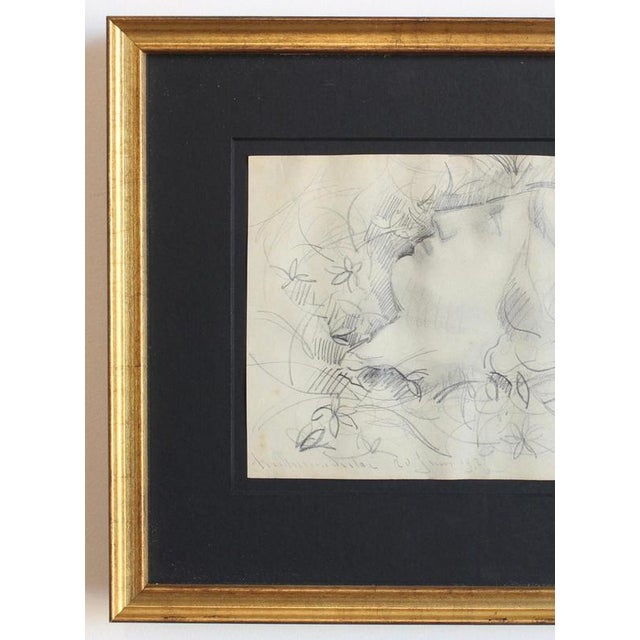 Modern Guillaume Dulac, Portrait of a Slumbering Young Woman, 1929, Pencil on Paper For Sale - Image 3 of 11