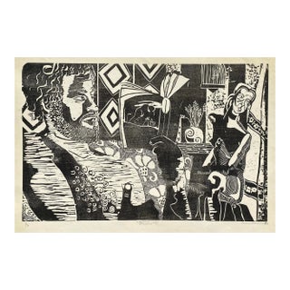 1986 Rebecca Bleecher Dreams Woodblock For Sale