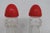 Glass Mid 20th Century Mid Century Modern Pressed Glass Salt and Pepper Shakers Pair of 2 With Red Tops For Sale - Image 7 of 15