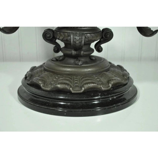Antique Victorian Spelter & Marble Figural Mermaid Centerpiece Bowl Vase Epergne For Sale - Image 11 of 12