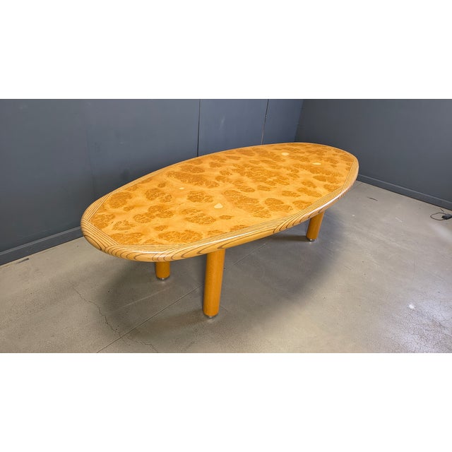 Dining Table in Burl and Elm Wood, 1980s For Sale - Image 16 of 18