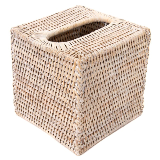 Artifacts Rattan Column Tissue Box For Sale