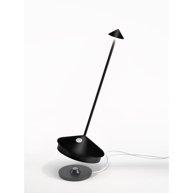 Modern Zafferano Pina Pro Rechargeable Indoor/Outdoor Cordless Table Lamp, Onyx For Sale - Image 3 of 4