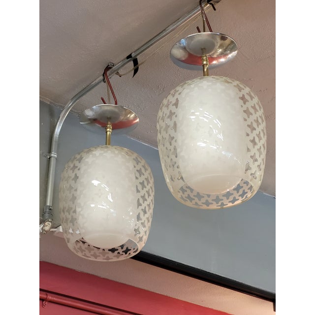 Pair Lightolier Pendant Lights Vintage 1960s For Sale In Miami - Image 6 of 12