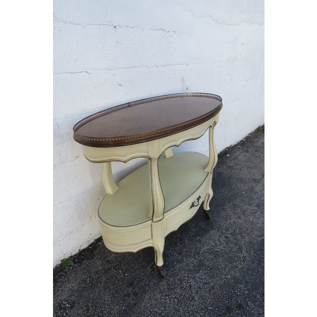 1960s White Furniture French Pained Two Tiers Bar Liquor Cart Server For Sale - Image 17 of 18