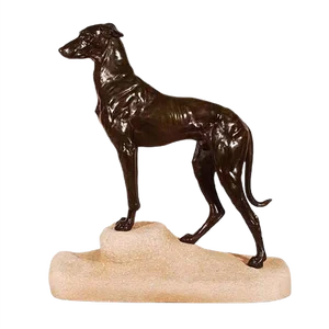 Art Deco Greyhound Sculpture by Jules Edmond Masson for Max Le Verrier, 1930s