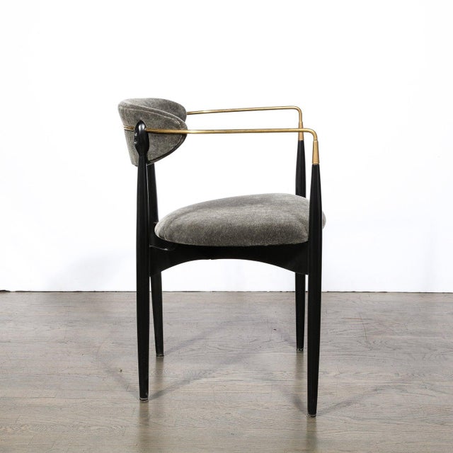 Wood Mid-Century Modernist Chair in Walnut With Brass Arms by Kofod-Larsen For Sale - Image 7 of 11