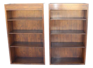 1970s Pair of 2 Open Front Bookcases With Adjustable Shelvings, Attributed