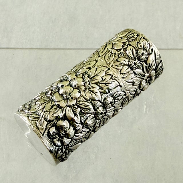 Dominick and Haff Estate Sterling Silver Vanity Hairpin Box For Sale - Image 4 of 12