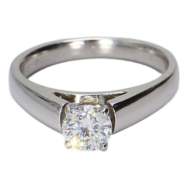 Platinum Cathedral-Style Solitaire Ring - Size 5.75 For Sale